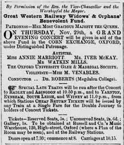 Oxford concert advert - 1888