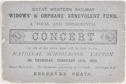 Yatton concert ticket - 1889