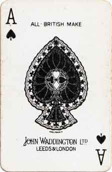 'Beautiful Britain' playing card - Waddington's  Ace of Clubs